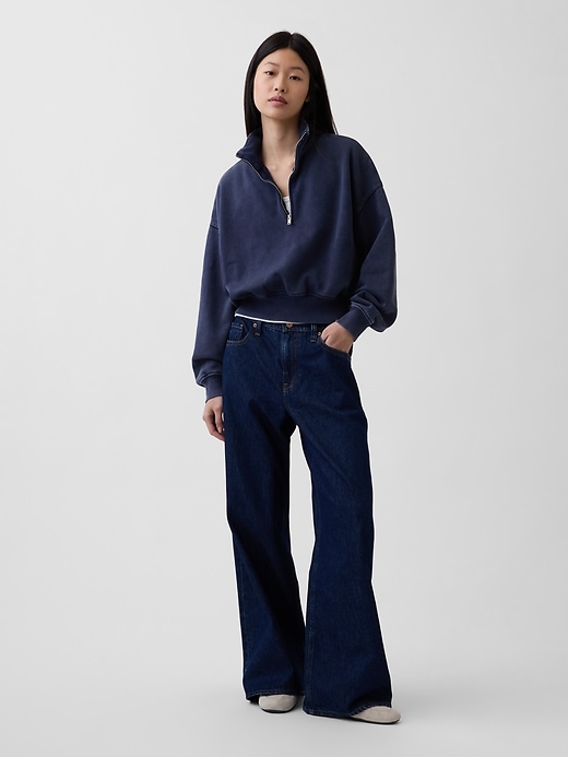 Image number 2 showing, VintageSoft Oversized Half-Zip Wedge Pullover