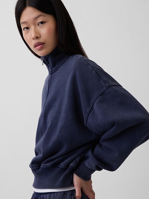 Image number 4 showing, VintageSoft Oversized Half-Zip Wedge Pullover