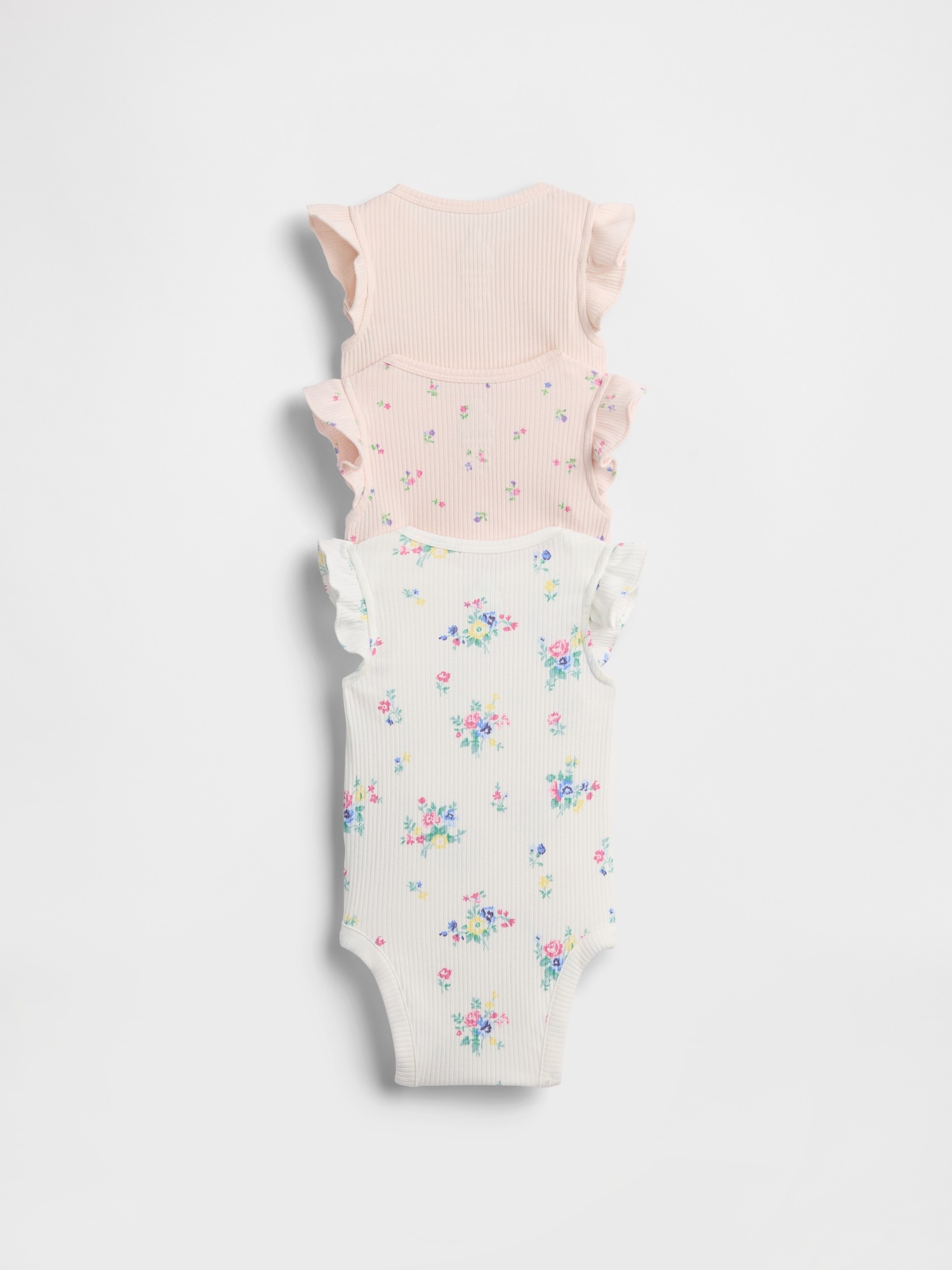 Детские боди Gap First Favorites TinyRib с оборками (3 шт) — фото 2