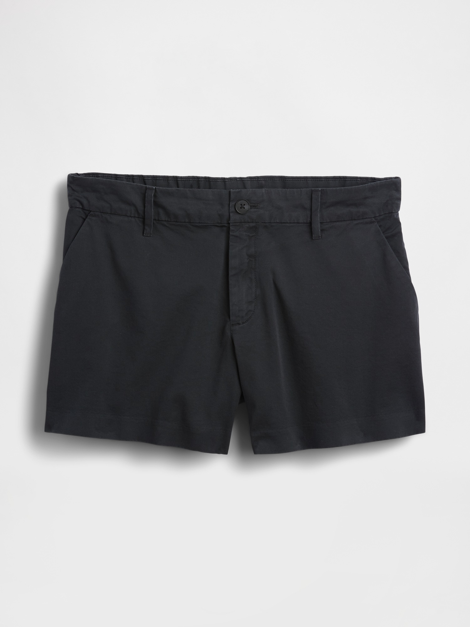 Женские шорты Gap Mid Rise Khaki, цвет: Насыщенный чёрный — фото 5