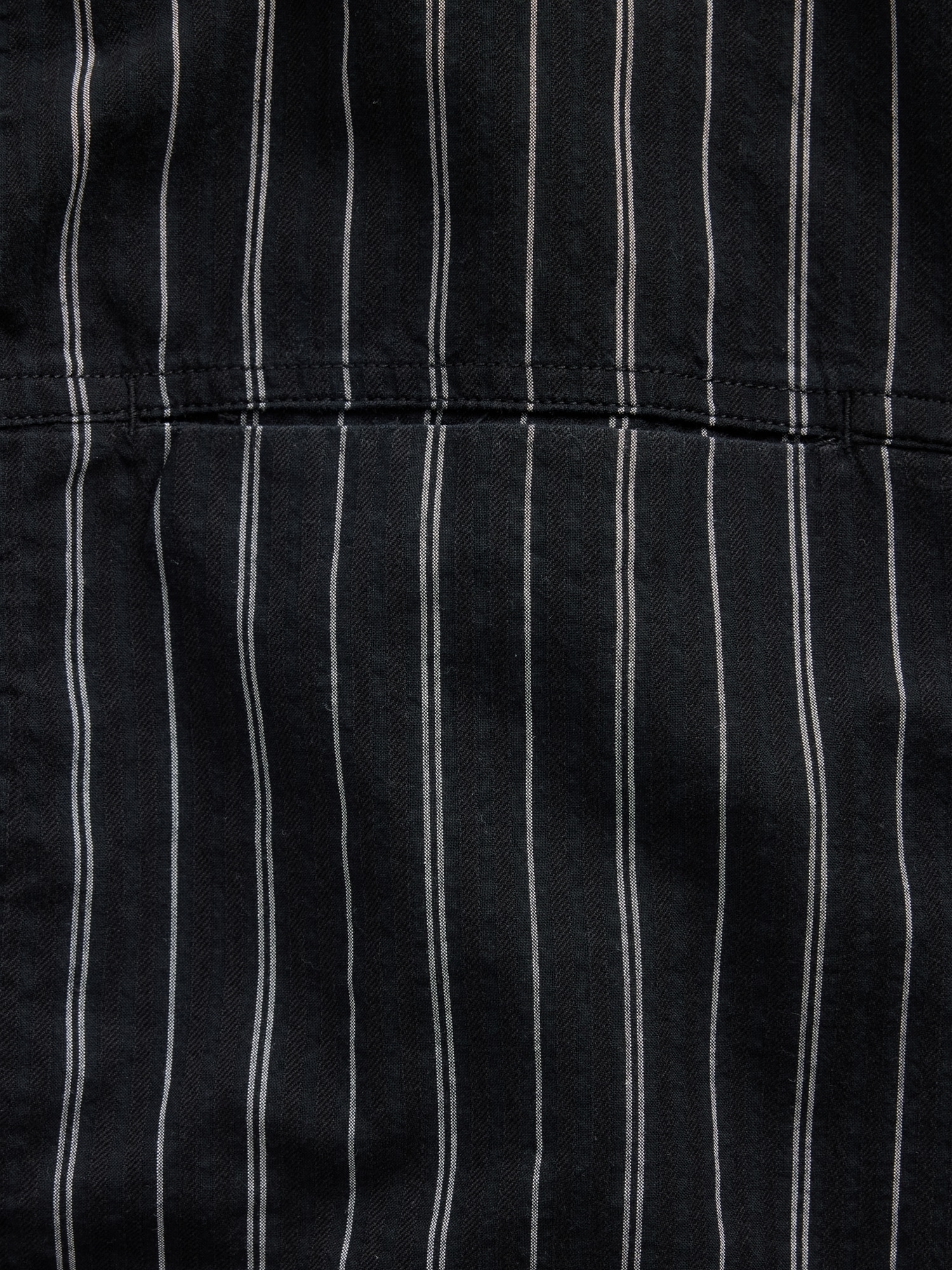 Seersucker Stripe Relaxed Curved-Hem Shirt