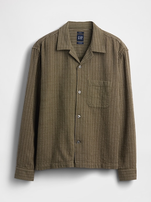 Image number 5 showing, Dobby Stripe Relaxed Straight-Hem Shirt