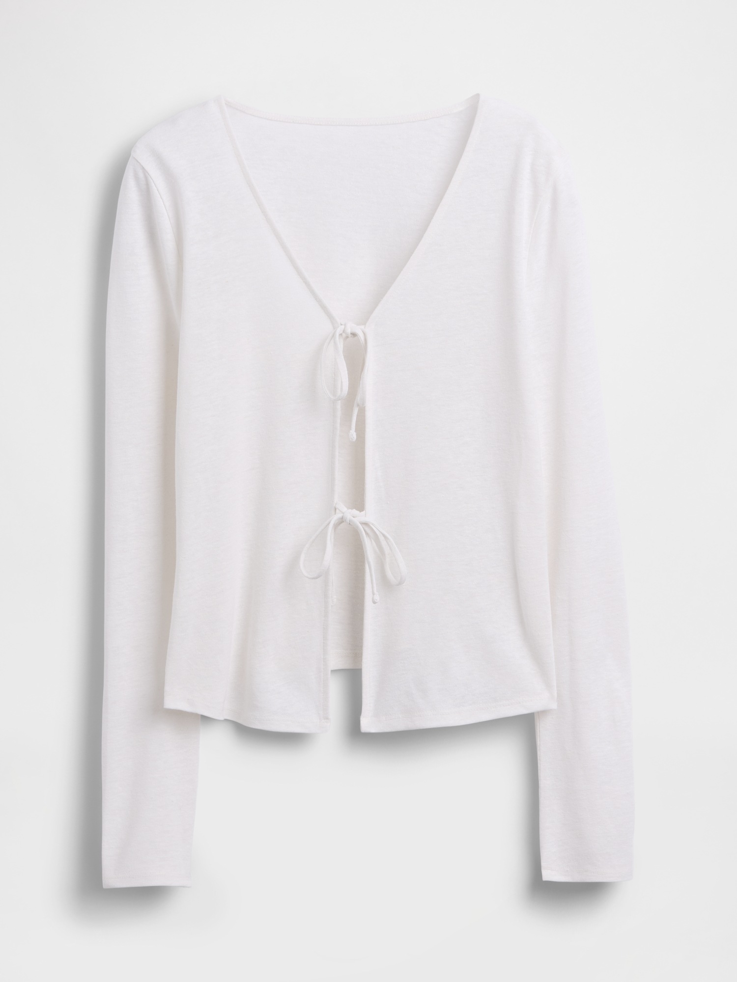 Женские кардиганы Gap Linen-Blend Tie-Front Cardigan — фото 4