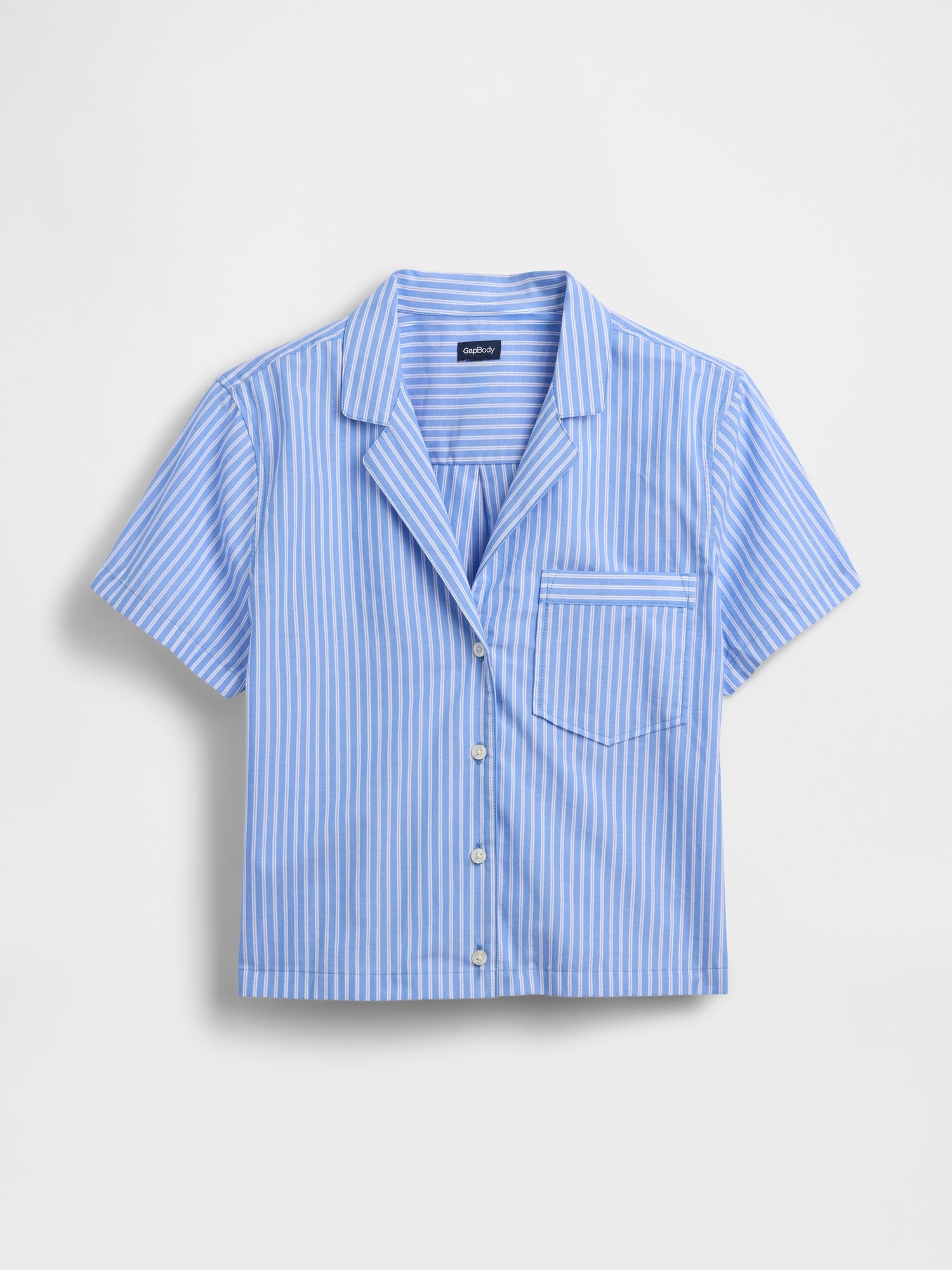Poplin Stripe Crop PJ Shirt