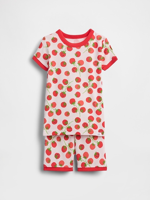 Image number 1 showing, Baby & Toddler Organic Brushed Cotton Tomato PJ Shorts Set