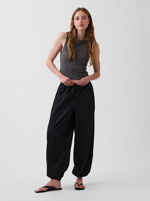 Image number 1 showing, Organic Cotton Poplin Loose Easy Joggers