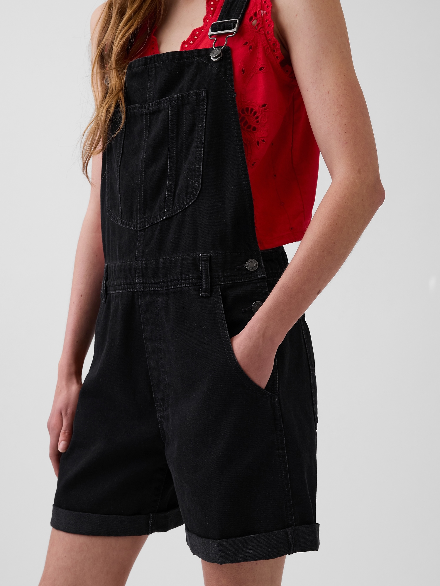 Женские джинсы Gap '90s Loose Denim Shortalls — фото 4
