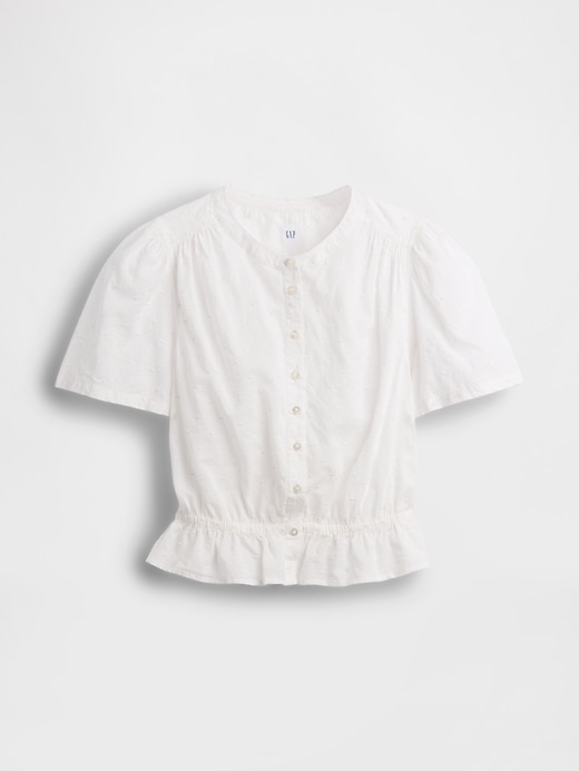 Image number 5 showing, Button-Front Crop Peplum Top