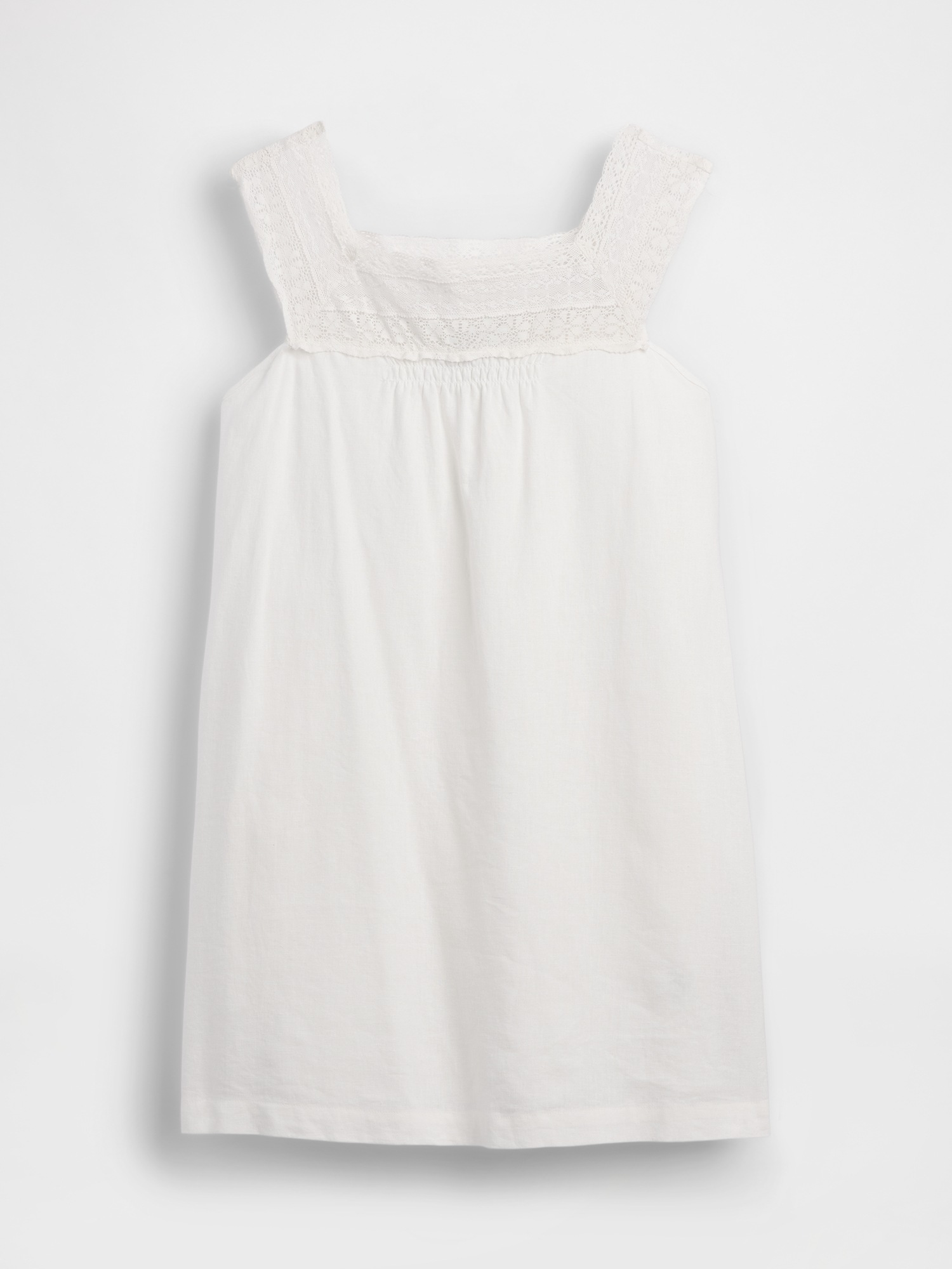 Gap Linen-Blend Crochet Yoke Mini Dress — фото 4