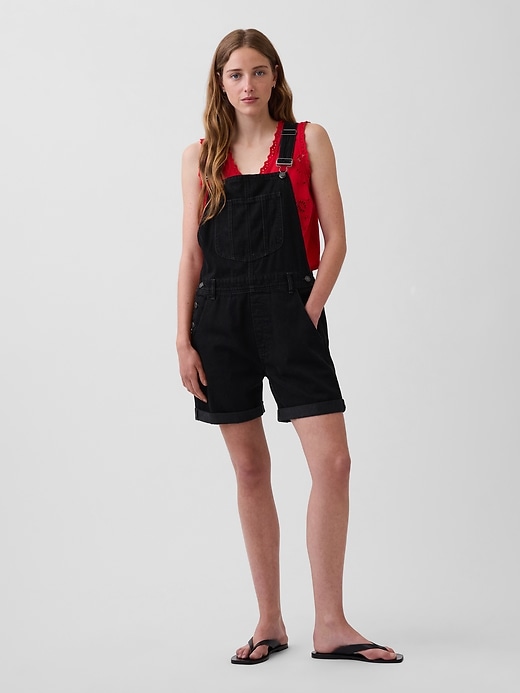 Image number 1 showing, Loose Denim Shortalls