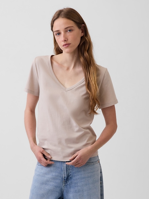 Image number 1 showing, Organic Cotton VintageSoft V-Neck T-Shirt