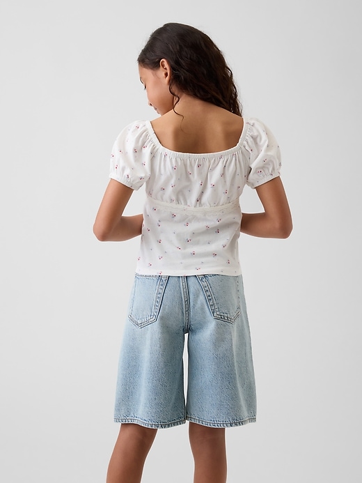 Image number 3 showing, Kids Lace-Trim Puff-Sleeve Top