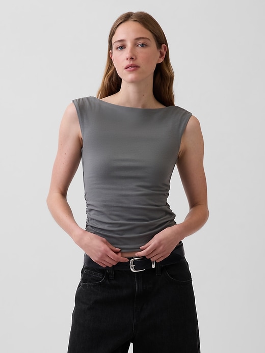Image number 1 showing, CloseKnit Jersey Ruched Crop Top