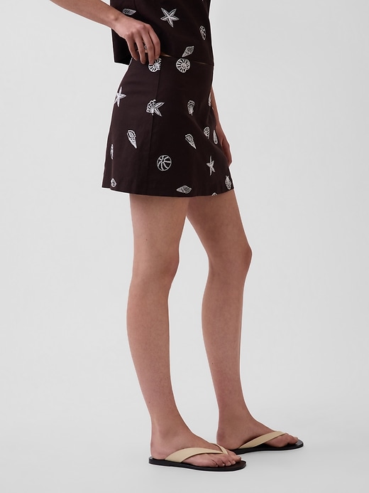 Image number 3 showing, Linen-Blend Mini Skort