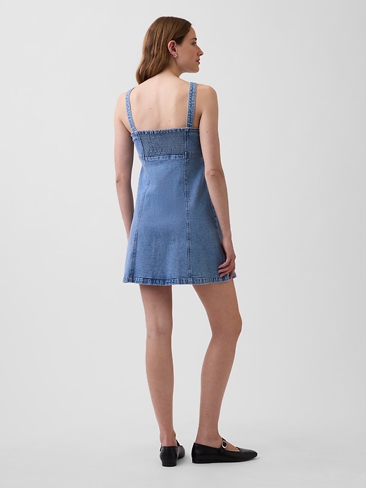 Image number 2 showing, Denim Paneled Mini Dress