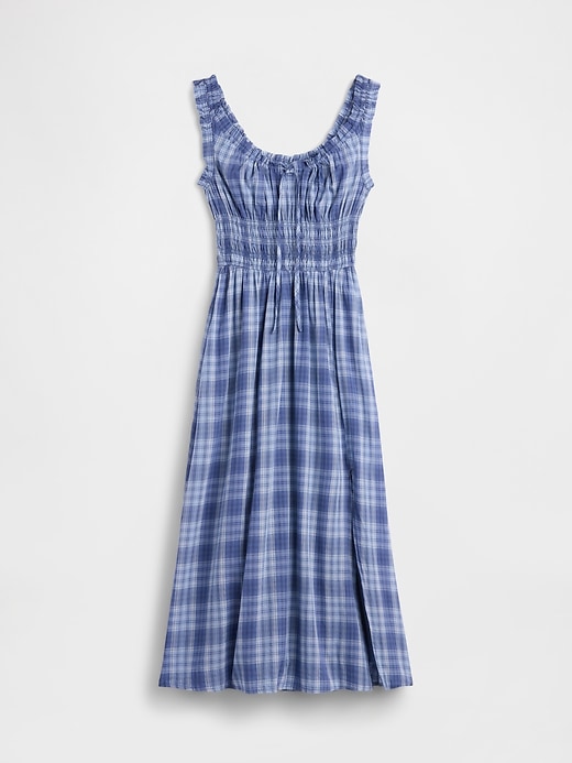 Image number 6 showing, Plaid Voile Smocked Waist Maxi Dress