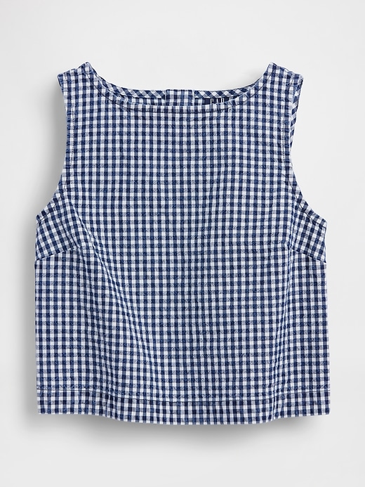 Image number 5 showing, Gingham Denim Crop Shell Tank Top