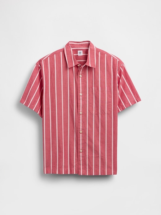 Image number 2 showing, Kids Organic Cotton Poplin Relaxed Stripe Shirt