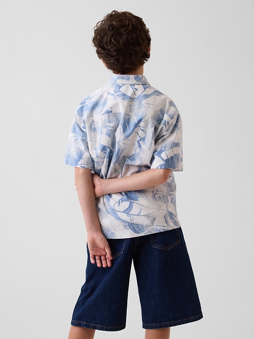 Image number 3 showing, Kids Textured Floral Relaxed Vacay Shirt