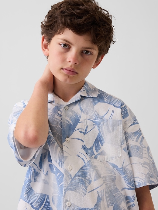 Image number 4 showing, Kids Textured Floral Relaxed Vacay Shirt