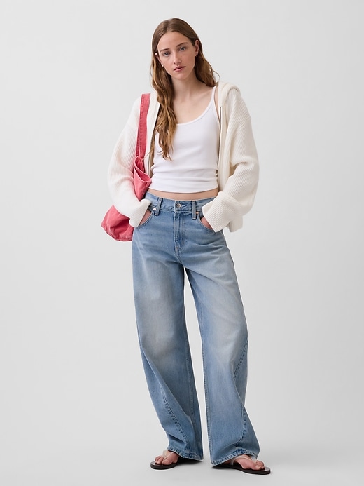 Image number 2 showing, CashSoft Oversized Shaker-Stitch Zip Hoodie