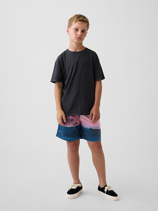 Image number 1 showing, Kids GapFit 6" Recycled Mesh Easy Shorts