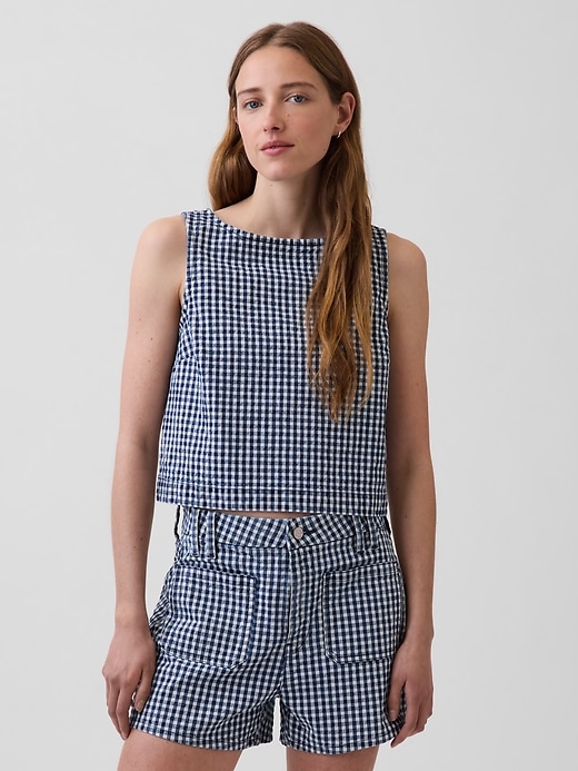 Gingham Denim Crop Shell Tank Top from GAP - $59.95