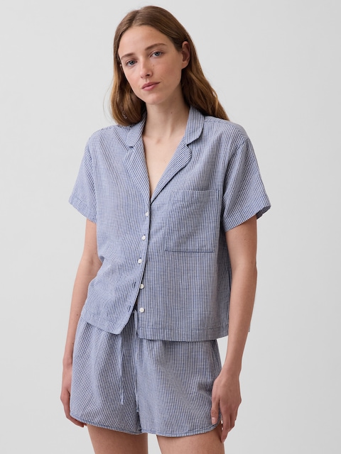 Crinkle Gauze Oversized PJ Shirt