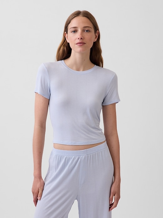 Image number 1 showing, Softest UltraFine Rib Modal PJ T-Shirt
