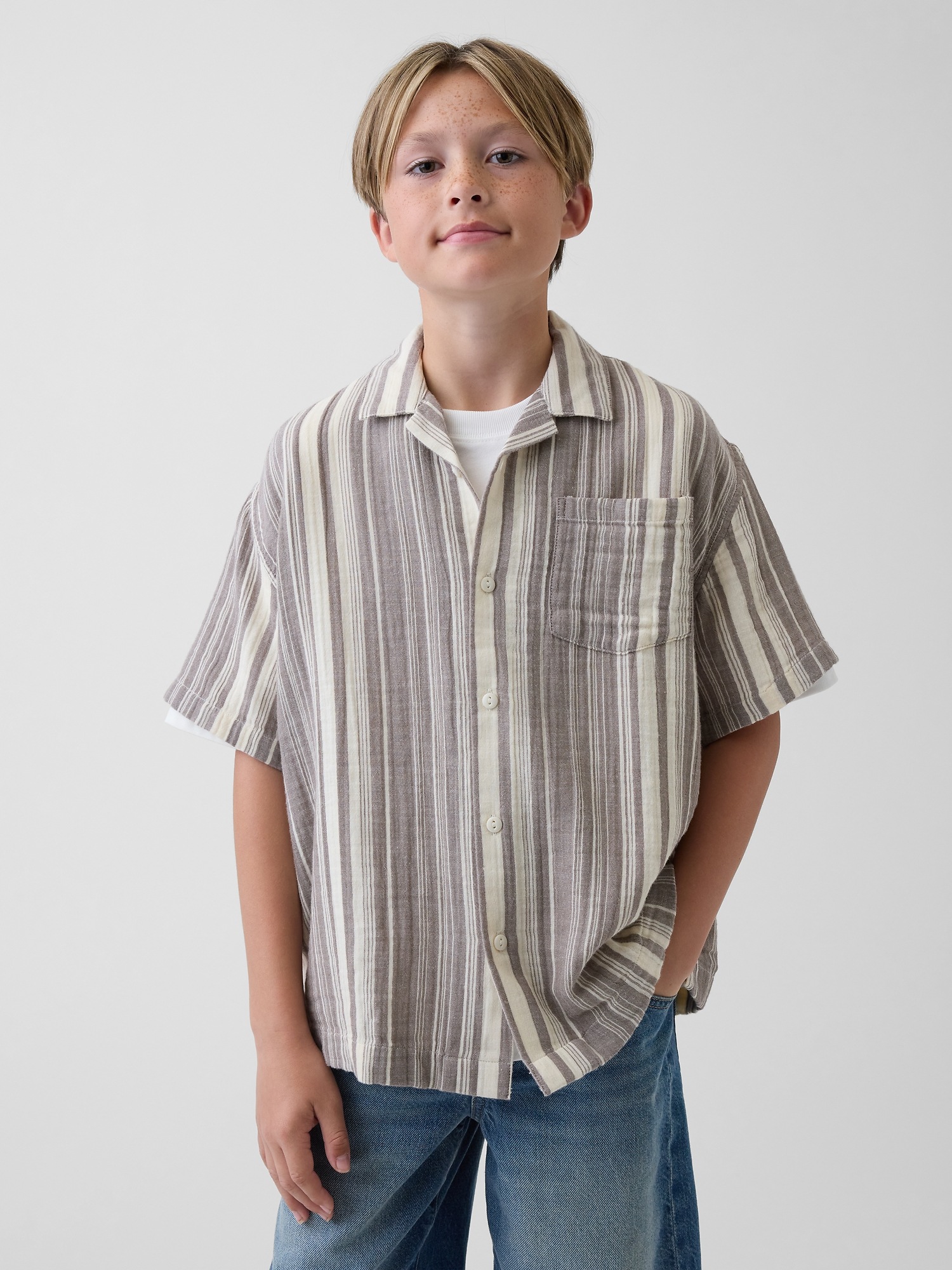 Детские рубашки Gap Kids Relaxed Vacay Shirt