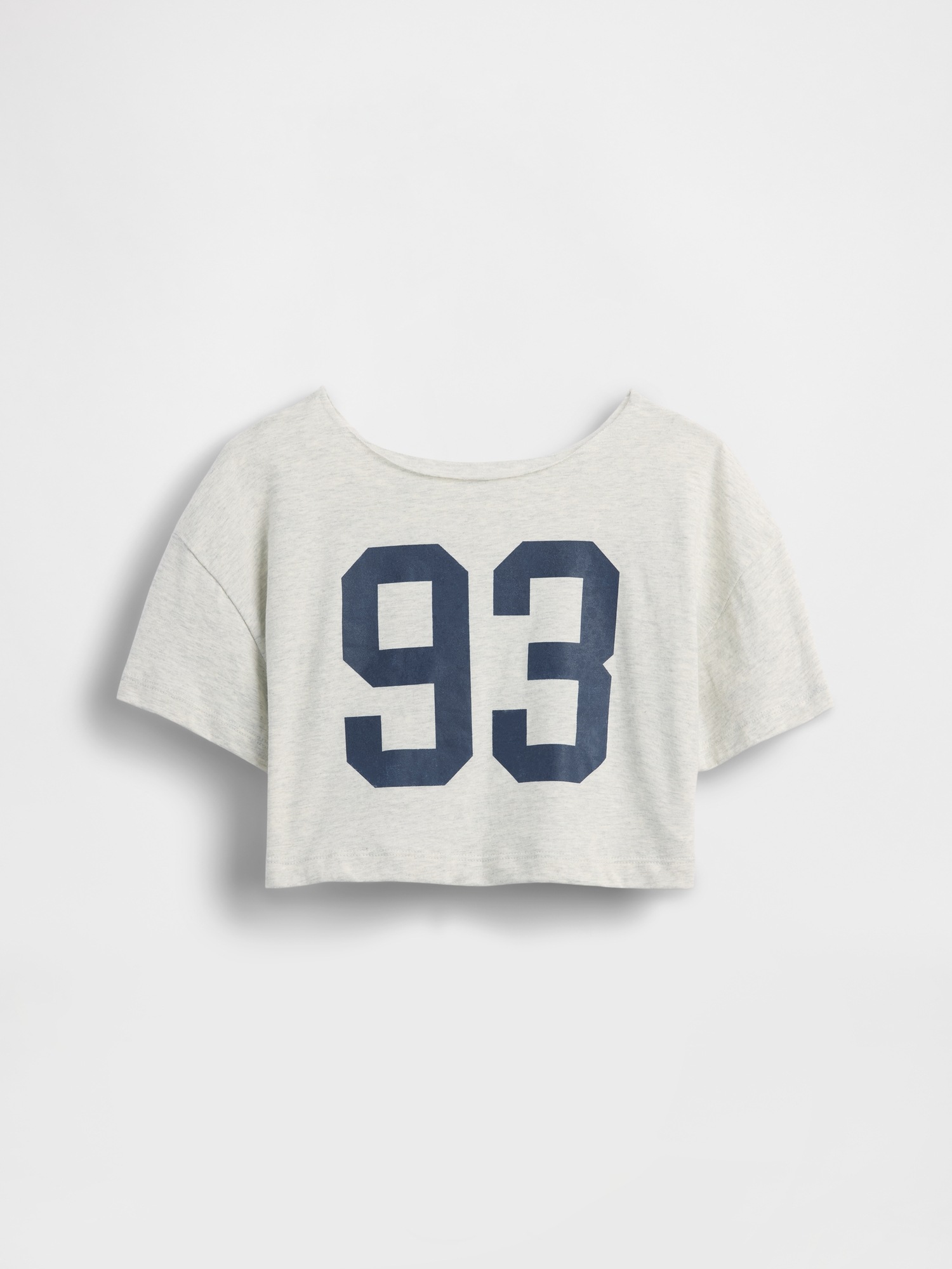 Детская футболка Gap Oversized Wide-Neck, цвет: Светлый серый меланжевый — фото 2