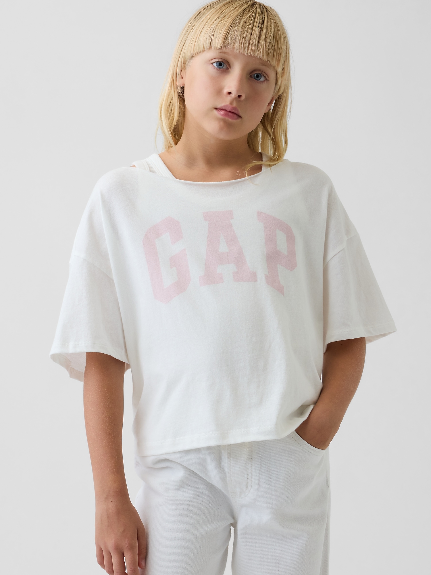 Kids Oversized Wide-Neck T-Shirt