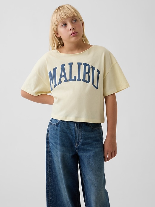 Image number 1 showing, Kids Oversized Wide-Neck T-Shirt