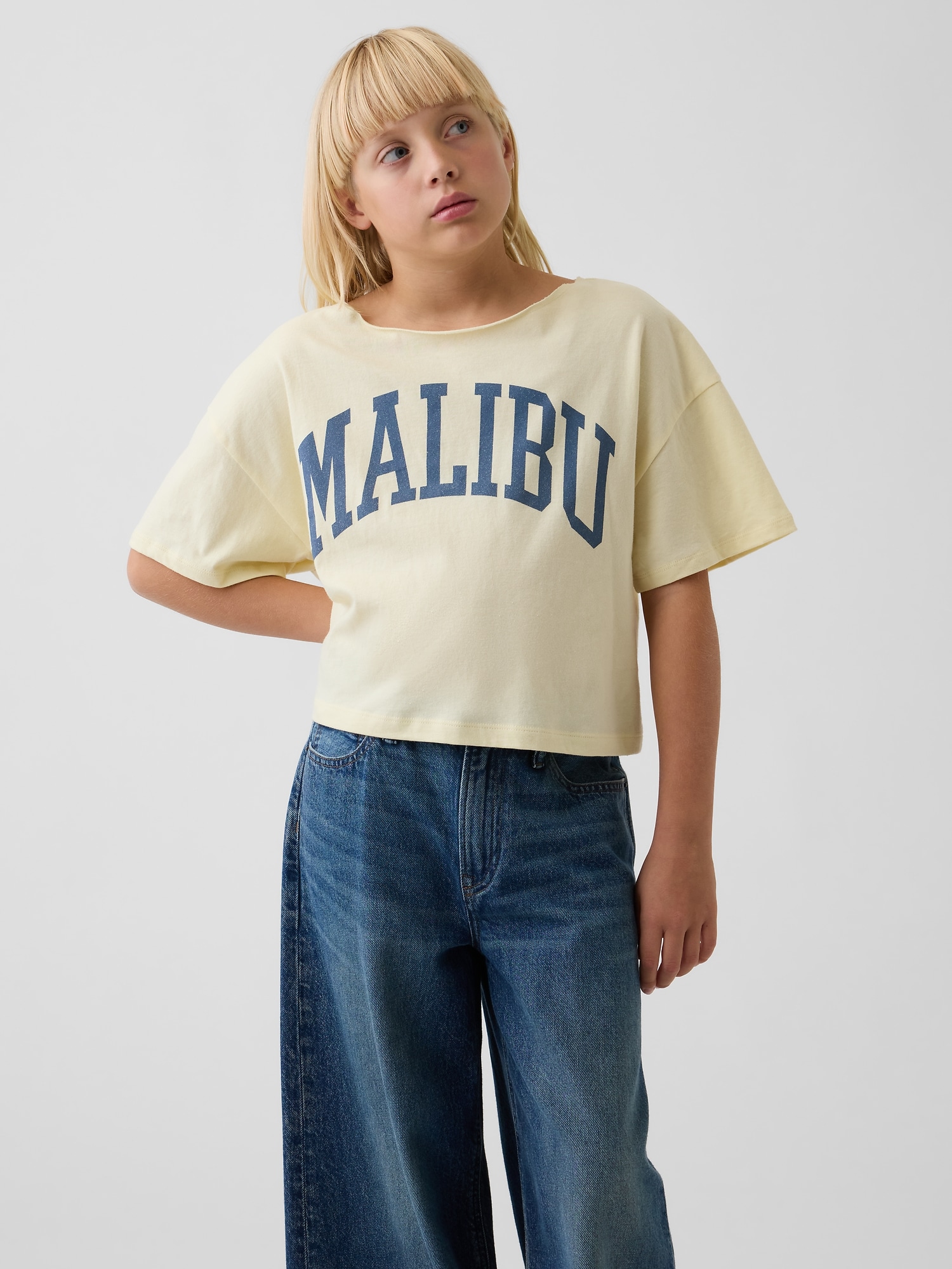 Kids Oversized Wide-Neck T-Shirt