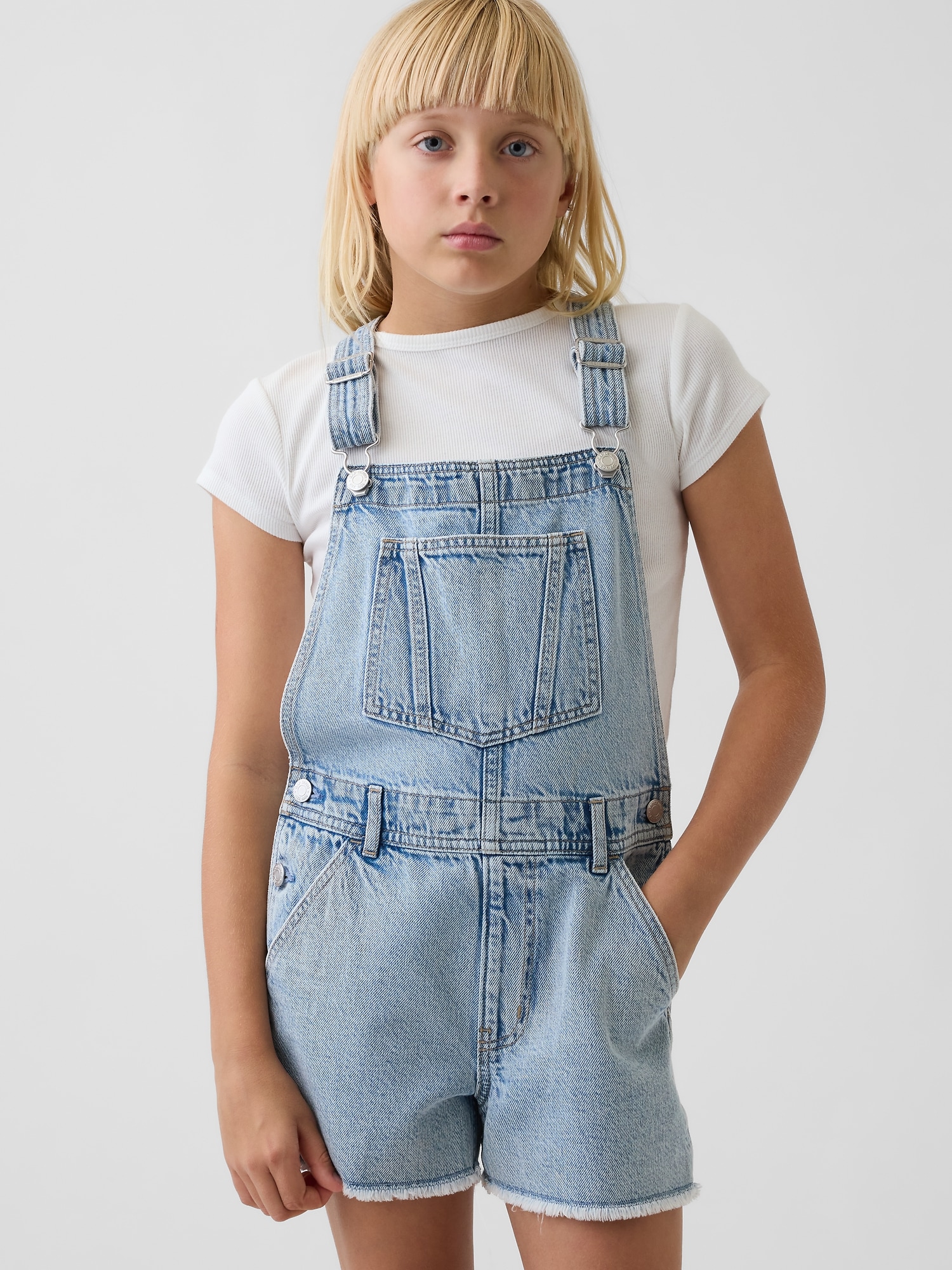Kids Denim Loose Shortalls