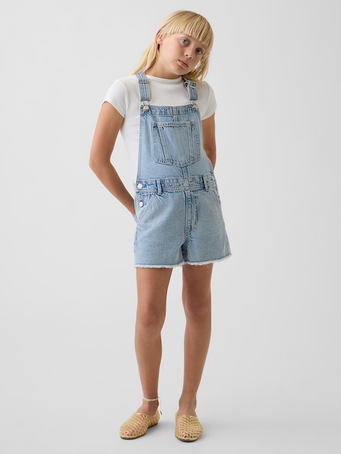 Kids Denim Loose Shortalls