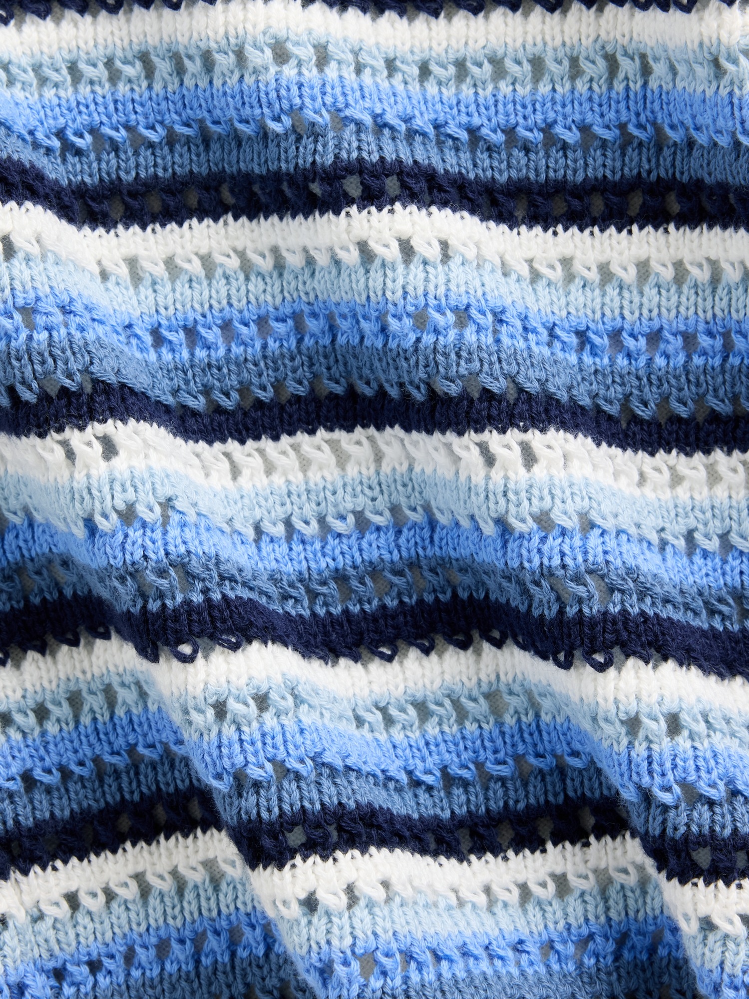 Детский топ Gap 100% Cotton Crochet Stripe Tank Top, цвет: Синий полосатый — фото 5
