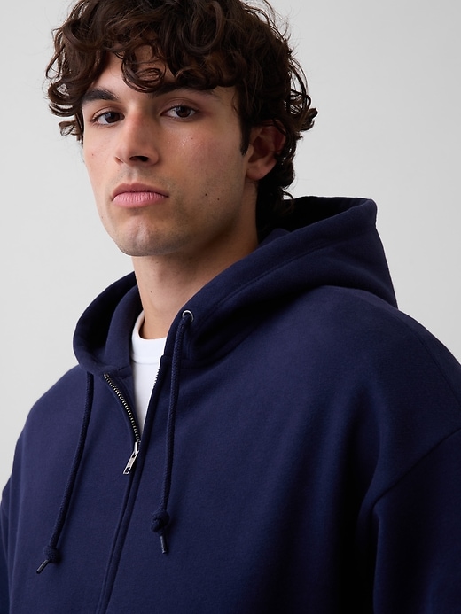 Image number 4 showing, VintageSoft Oversized Crop Zip Hoodie