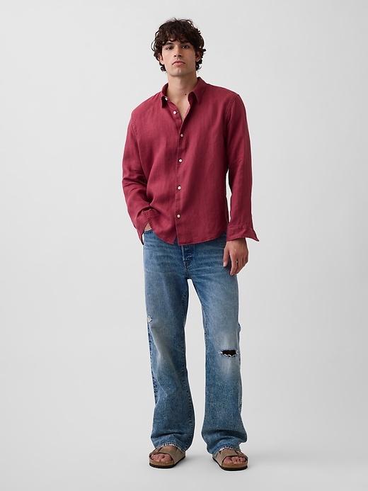 Image number 2 showing, 100% Linen Relaxed Shirt