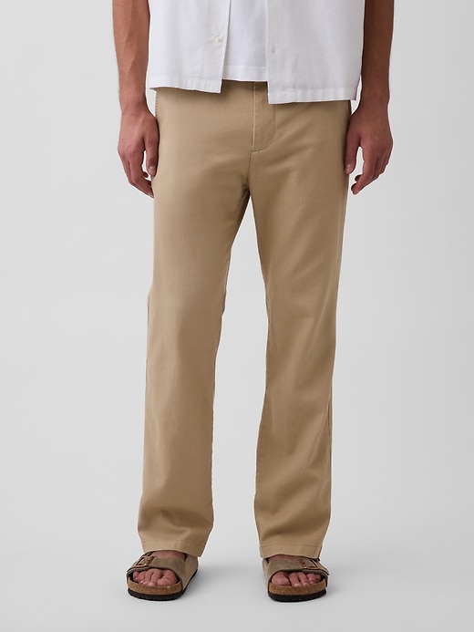 Image number 2 showing, Linen-Cotton Relaxed Straight Trousers