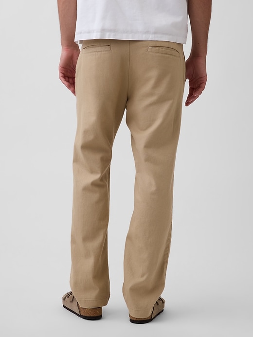 Image number 4 showing, Linen-Cotton Relaxed Straight Trousers