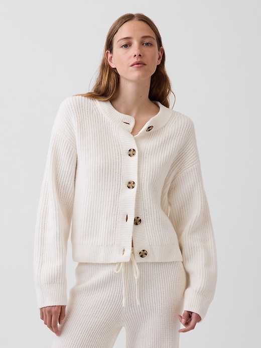 Image number 1 showing, CashSoft Oversized Shaker-Stitch Cardigan