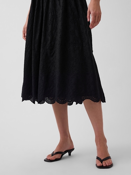 Image number 5 showing, Eyelet Drop-Waist Maxi Dress