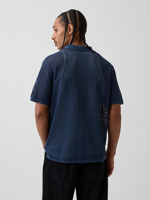 Image number 3 showing, Stripe Camp Collar Sweater Shirt