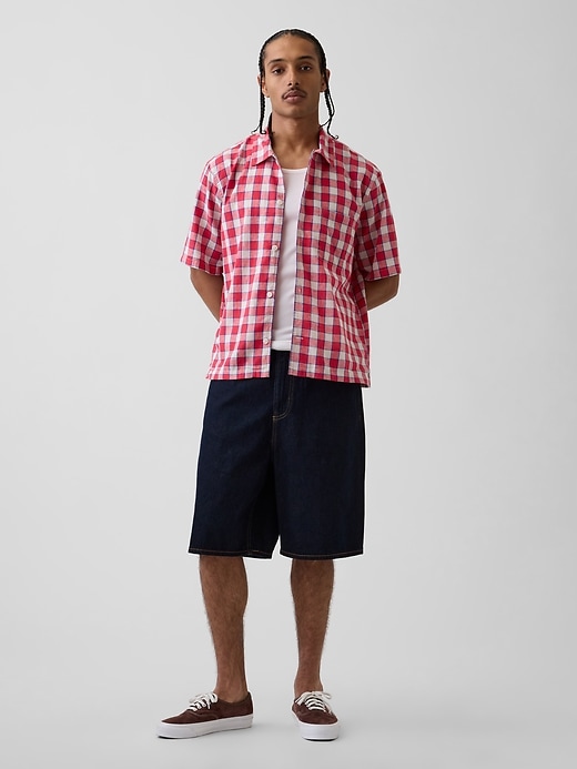 Image number 2 showing, Linen-Cotton Relaxed Straight-Hem Shirt