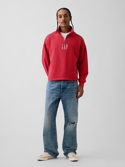 Image number 2 showing, Heavyweight Oversized Logo Quarter-Zip Pullover