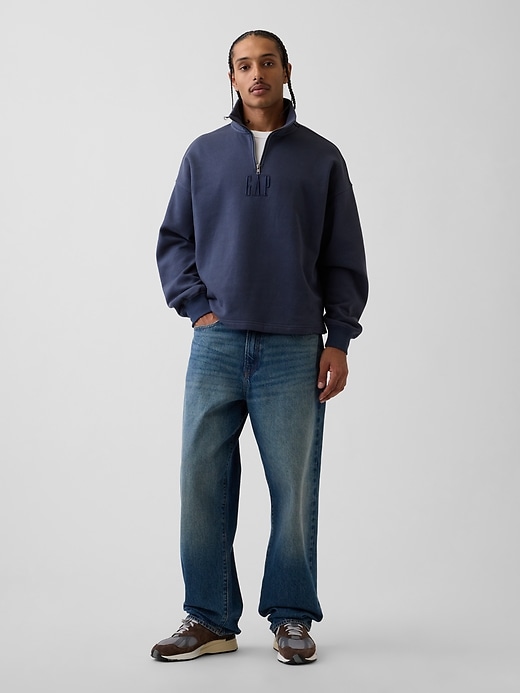 Image number 2 showing, Heavyweight Oversized Logo Quarter-Zip Pullover
