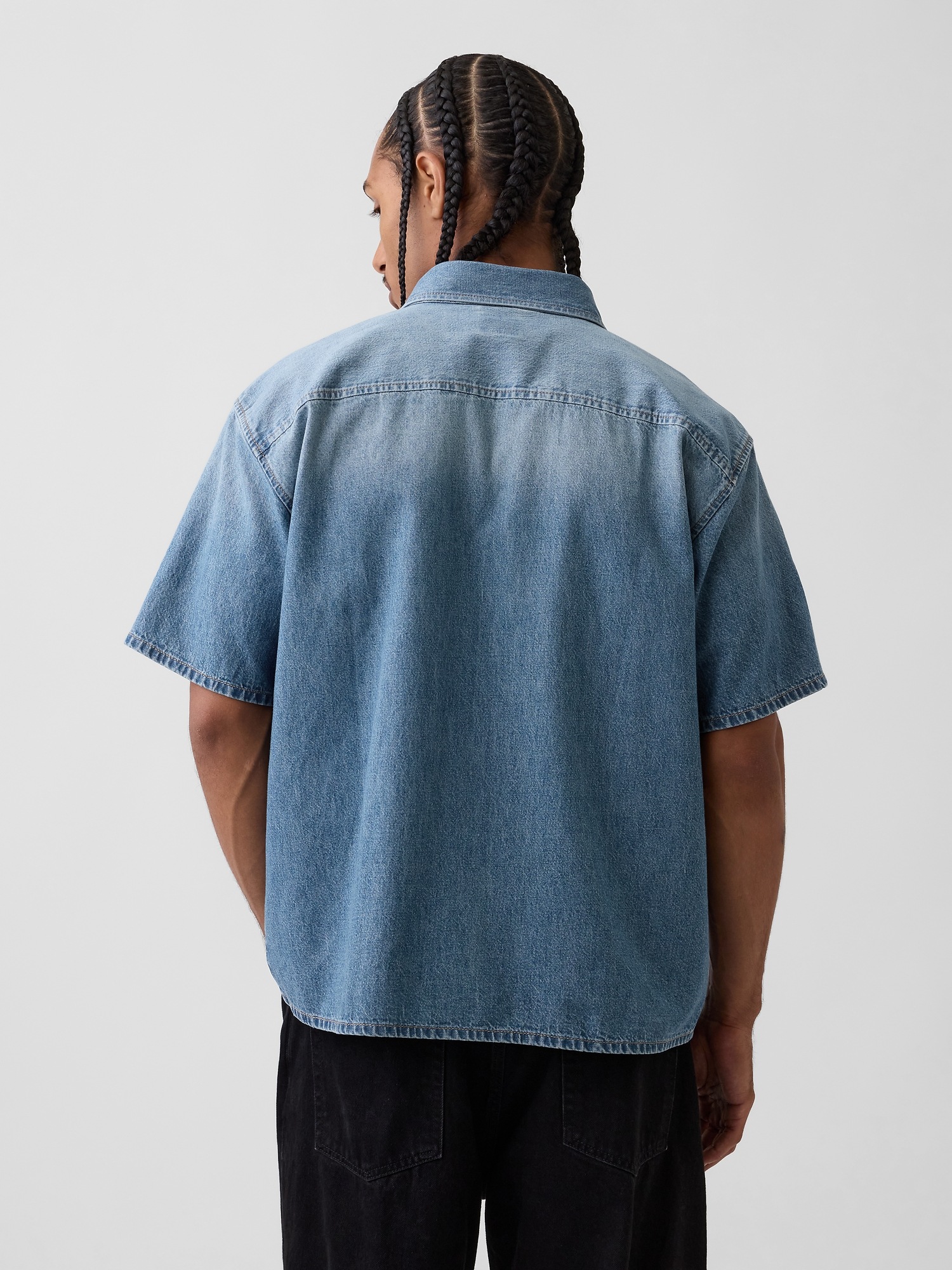 Мужские рубашки Gap Denim Relaxed Shirt — фото 3