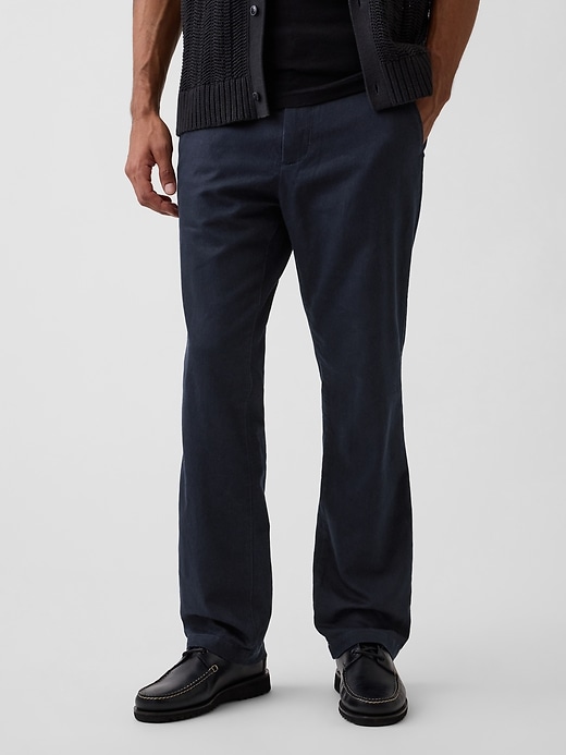 Image number 2 showing, Linen-Cotton Relaxed Straight Trousers