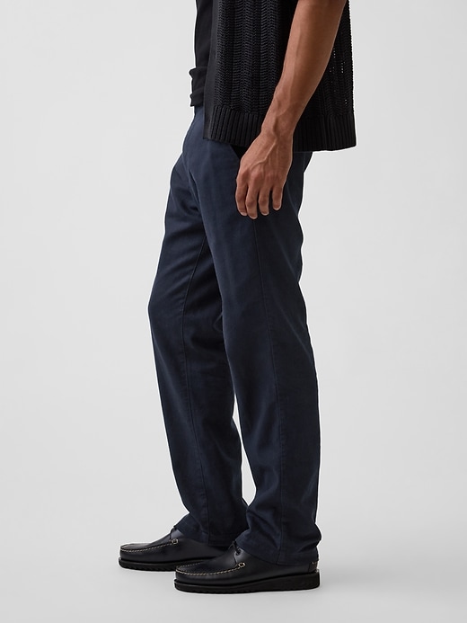 Image number 3 showing, Linen-Cotton Relaxed Straight Trousers